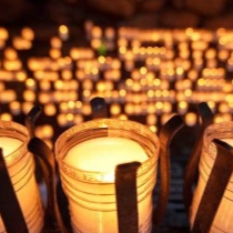 Candles in the Grotto at the University of Notre Dame