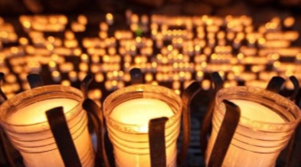 Candles in the Grotto at the University of Notre Dame